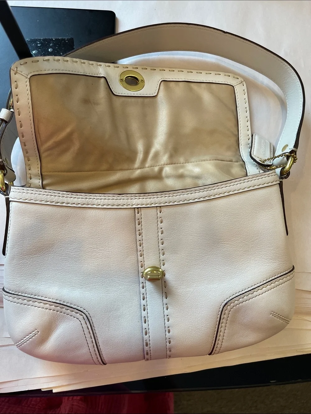 Coach cream leather